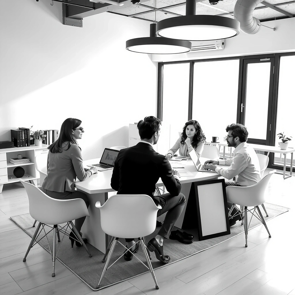 Professional consultation meeting in modern office